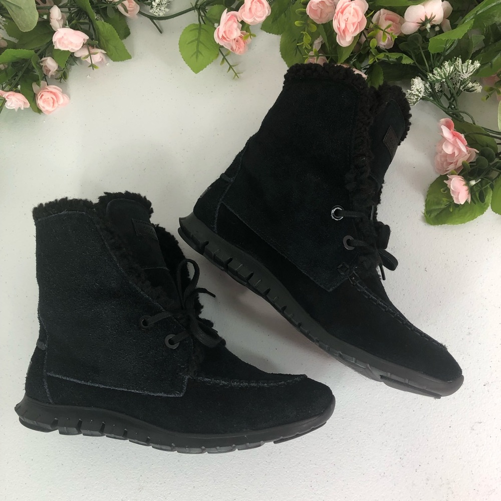 Cole Haan Faux Fur ankle boots size 7 1/2 B - Picture 3 of 8